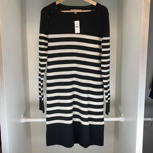 NWT Loft Sweater Dress Black and White Size Medium